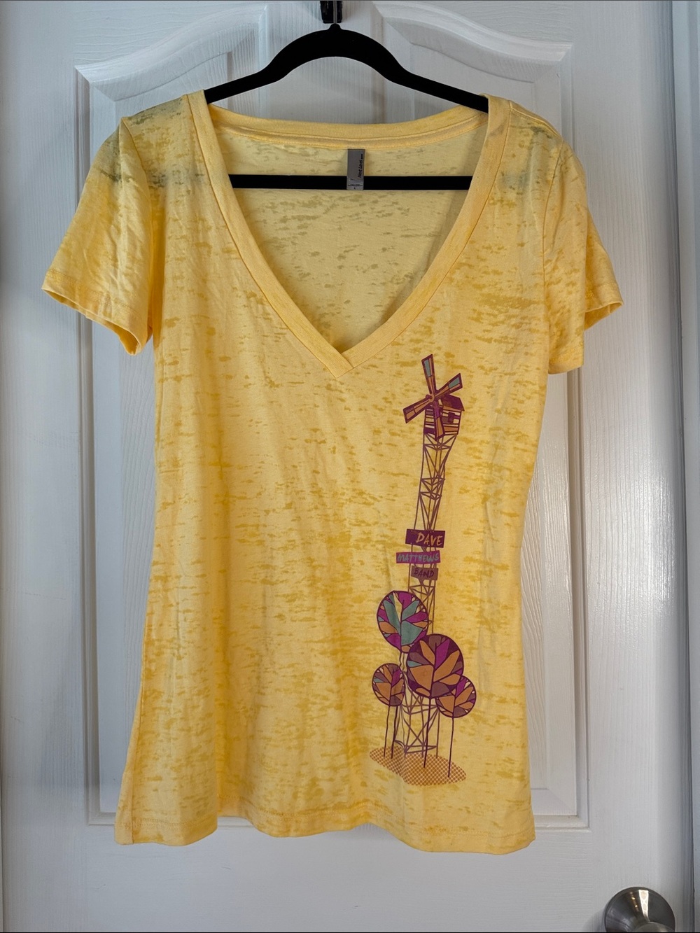 Dave Matthew’s Band Yellow V-Neck Graphic Tee